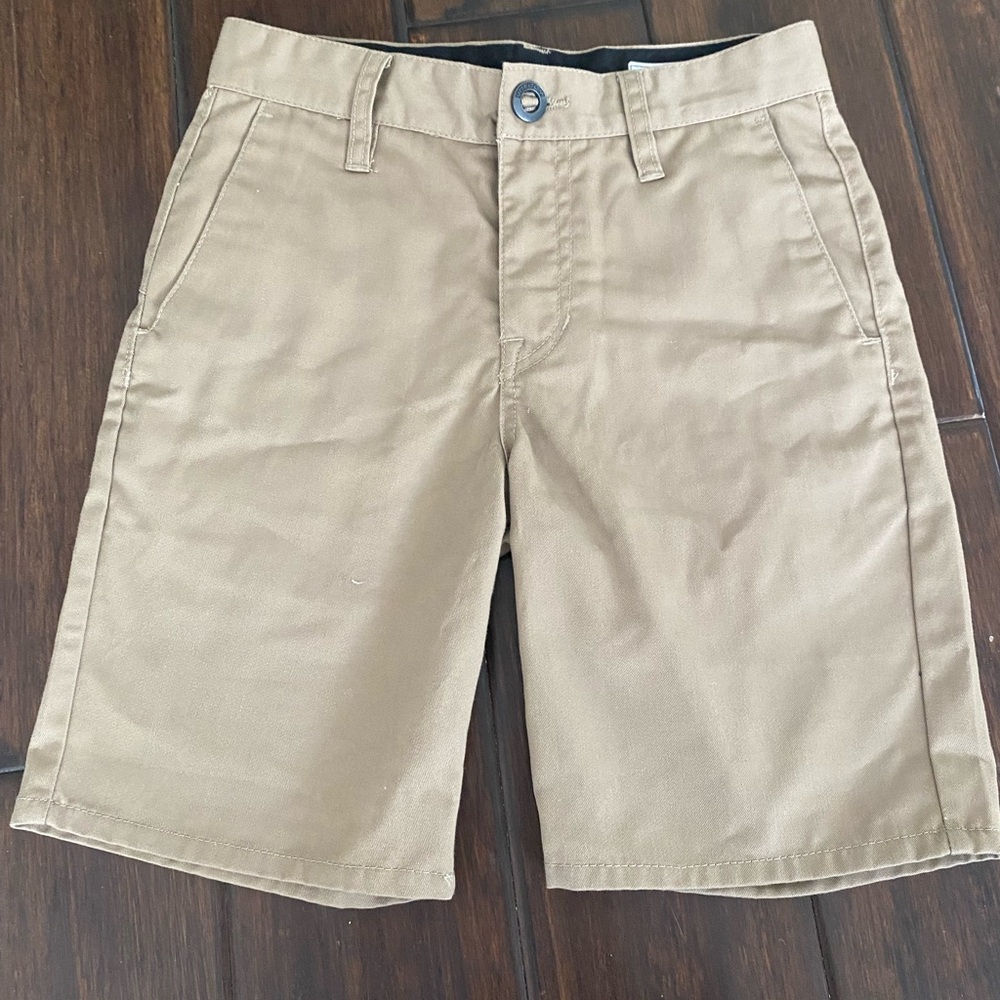Volcom Men's Khaki Flat Front Shorts